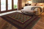 Semi Antique Waajid Beige/Eggplant Rug, 6'8" x 9'2"