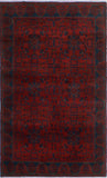 Khal Mohammadi Guljaina Red/Navy Rug, 3'10" x 6'3"