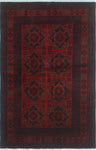 Khal Mohammadi Rayhana Red/Navy Rug, 3'2" x 4'11"