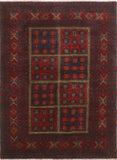 Khal Mohammadi Velouett Red/Navy Rug, 3'5" x 4'10"