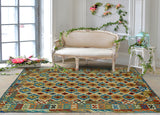 Sangat Tarakai Ivory/Orange Rug, 6'7" x 9'6"