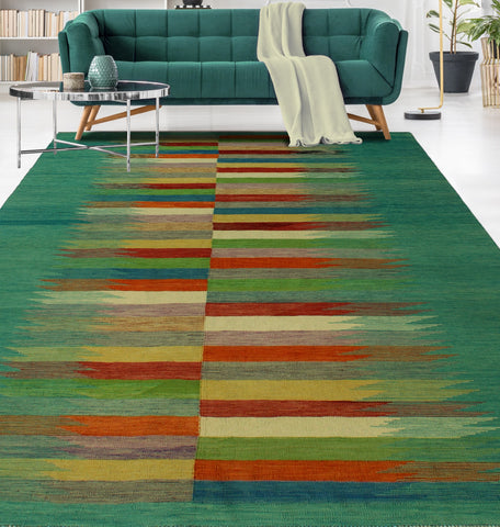 Winchester Wadley Turquoise/Red Rug, 8'3" x 11'6"