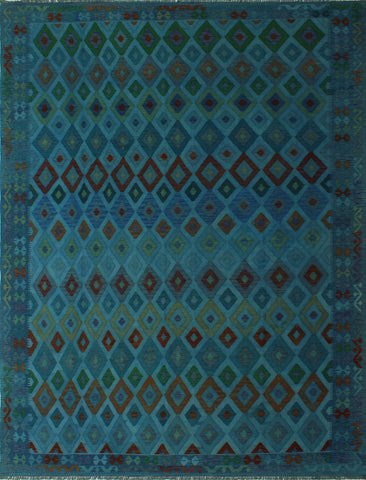 Elan Quintin Blue/Green Rug, 9'11 x 12'8