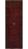 Semi Antique Mildred Red/Brown Runner, 3'3" x 9'4"