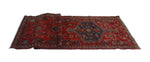 Semi Antique Antarah Rusty-Red/Navy Rug, 3'4" x 9'6"