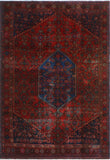 Semi Antique Krishma Red/Navy Rug, 4'5" x 6'4"