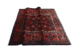Semi Antique Amaan Red/Blue Rug, 4'1" x 6'6"