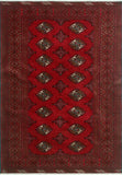 Vintage Moneera Red/Ivory Rug, 4'4" x 6'4"