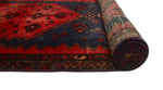 Vintage Deliana Red/Navy Runner, 3'1" x 9'3"