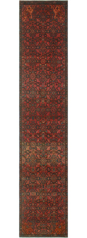 Vintage Barrie Red/Rust Runner, 2'4 x 11'9