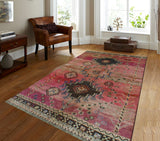 Semi Antique Ader Pink/Orange Rug, 5'2" x 7'2"