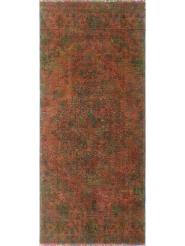 Vintage Ayan Orange/Green Rug, 4'1 x 9'6