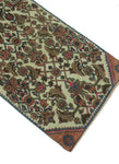 Fine VTG Beckham Ivory/Brown Runner, 2'9" x 9'10"