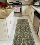Fine VTG Beckham Ivory/Brown Runner, 2'9" x 9'10"