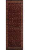 Semi Antique Anissa Charcoal/Red Rug, 3'5" x 9'8"