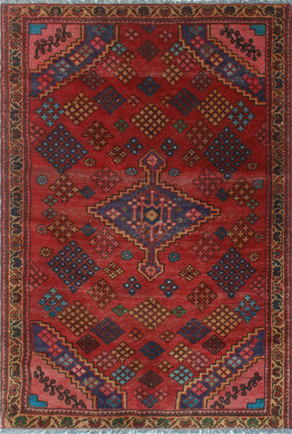 Semi Antique Amberly Red/Brown Rug, 4'1 x 6'0