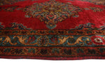 Semi Antique Paola Red/Navy Runner, 3'1" x 13'2"