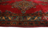 Semi Antique Paola Red/Navy Runner, 3'1" x 13'2"