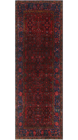 Fine VTG Afrania Red/Navy Runner, 3'0 x 9'2