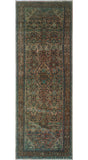 Semi Antique Hugh Rust/Navy Rug, 3'5 x 9'10