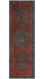 Fine VTG Ade Burgundy/Navy Runner, 3'3" x 9'11"