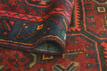 Fine VTG Ade Burgundy/Navy Runner, 3'3" x 9'11"