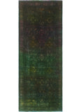 Vintage Deana Green/Purple Runner, 3'4 x 9'6