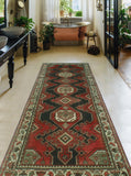 Vintage Willow Charcoal/Ivory Runner, 3'4" x 9'10"