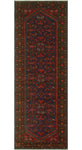 Fine VTG Mahboobu Navy/Red Runner, 3'6 x 9'10