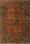 Vintage Makbule Rust/Brown Rug, 6'11 x 10'3