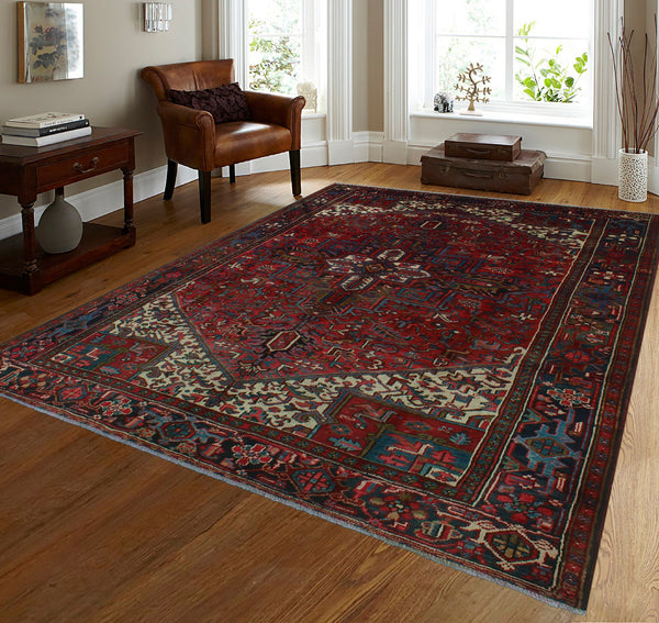 Semi Antique Dana Red/Navy Rug, 7'8 x 10'2 – Noori Rug