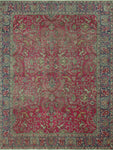 Vintage Doha Red/Navy Rug, 9'8 x 12'7