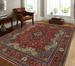 Fine VTG Abdus Red/Navy Rug, 9'7" x 12'9"