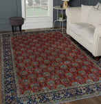 Fine Semi Antique Hendrick Red/Navy Rug, 8'1" x 10'11"