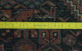 Semi Antique Demitria Red/Navy Runner, 3'11" x 8'7"