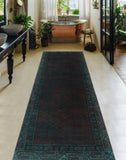 Vintage Walker Grey/Burgundy Runner, 2'9" x 9'4"