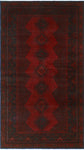 Vintage Aescwine Red/Navy Rug, 3'9 x 6'7