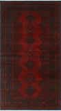 Vintage Aescwine Red/Navy Rug, 3'9 x 6'7