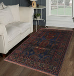 Semi Antique Kalel Blue/Red Rug, 3'0" x 5'0"