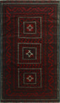 Vintage Olujimi Red/Black Rug, 3'8" x 6'9"