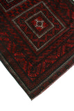 Vintage Olujimi Red/Black Rug, 3'8" x 6'9"