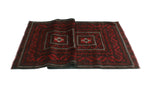 Vintage Olujimi Red/Black Rug, 3'8" x 6'9"