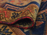 Semi Antique Ramazan Blue/Brown Rug, 2'7" x 4'2"