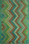 Balochi Chace Turquoise/Rust Rug, 6'8" x 9'9"