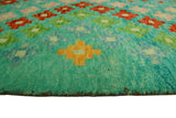 Balochi Chace Turquoise/Rust Rug, 6'8" x 9'9"