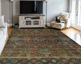 Aria Sterling Blue-Grey/Red Rug, 8'0" x 10'2"