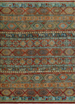 Aria Kassim Red/Blue Rug, 7'10" x 10'3"