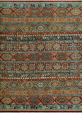 Aria Kassim Red/Blue Rug, 7'10" x 10'3"