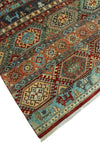 Aria Kassim Red/Blue Rug, 7'10" x 10'3"