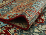 Aria Kassim Red/Blue Rug, 7'10" x 10'3"